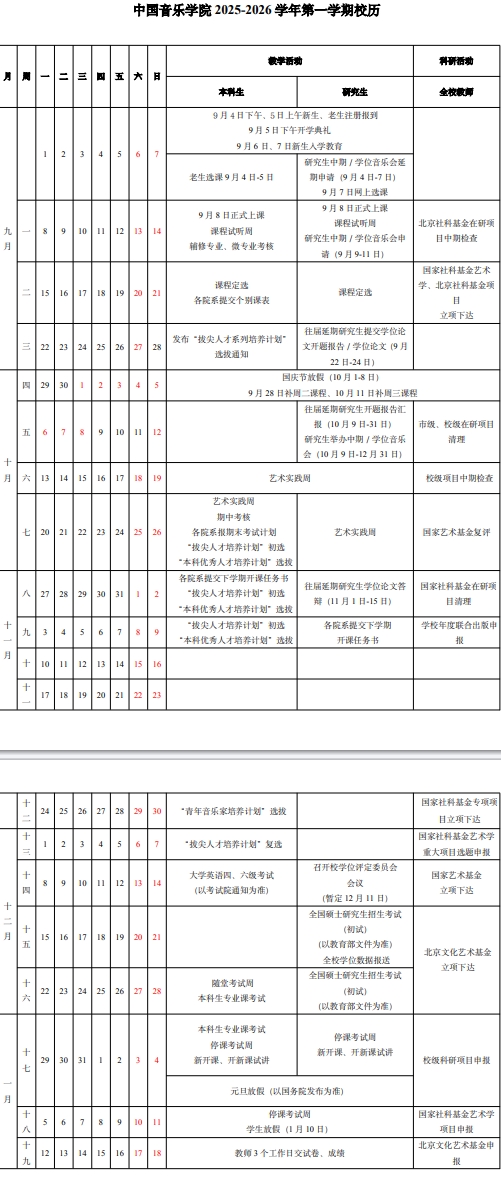 2025中国音乐学院开学时间