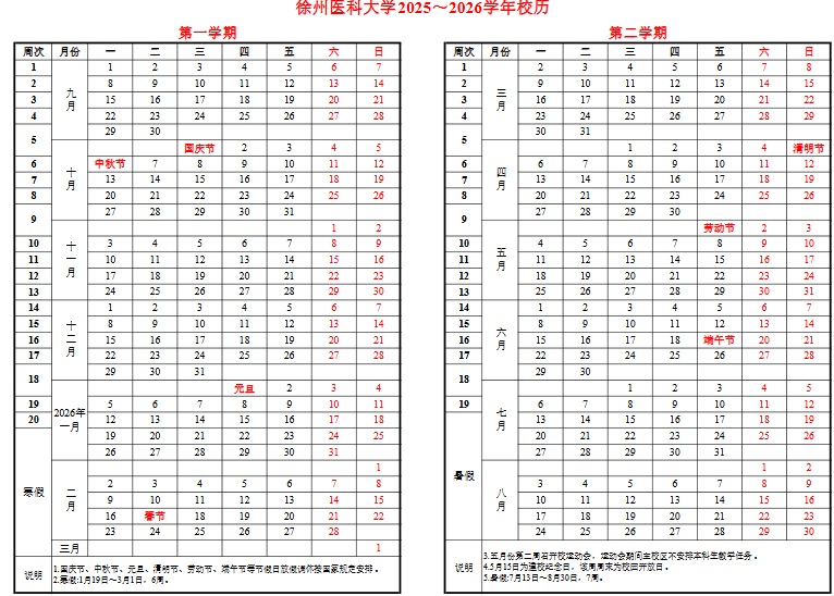 2025徐州医科大学开学时间