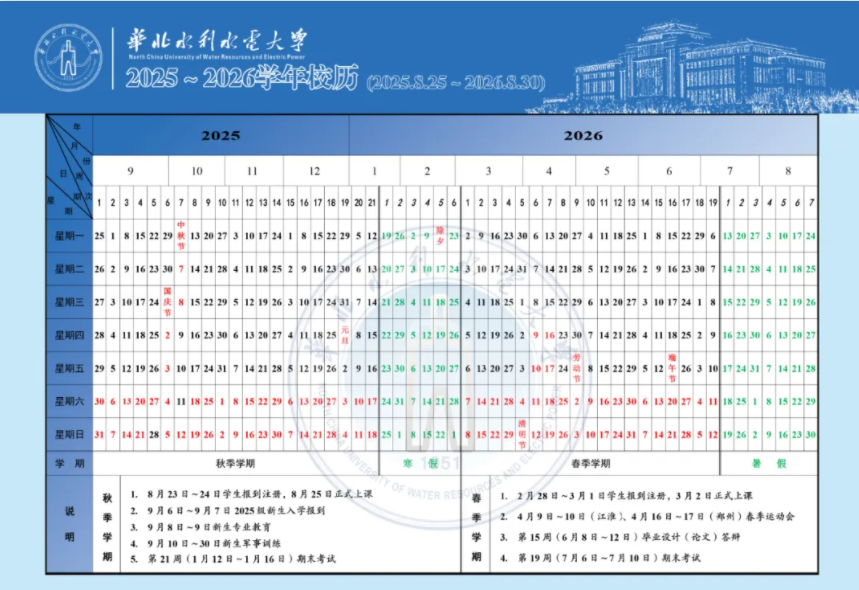 2026华北水利水电大学寒假放假时间及开学时间 2026华北水利水电大学寒假放假时间及开学时间