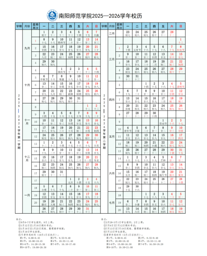 2026南阳师范学院寒假放假时间及开学时间
