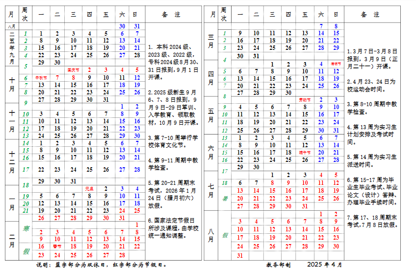 2026豫北医学院寒假放假时间及开学时间