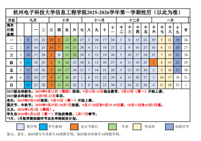 2026杭州电子科技大学寒假放假时间及开学时间