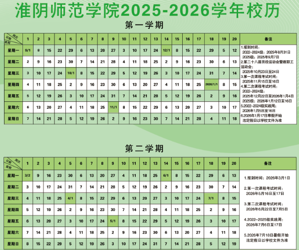 2026淮阴师范学院寒假及开学时间