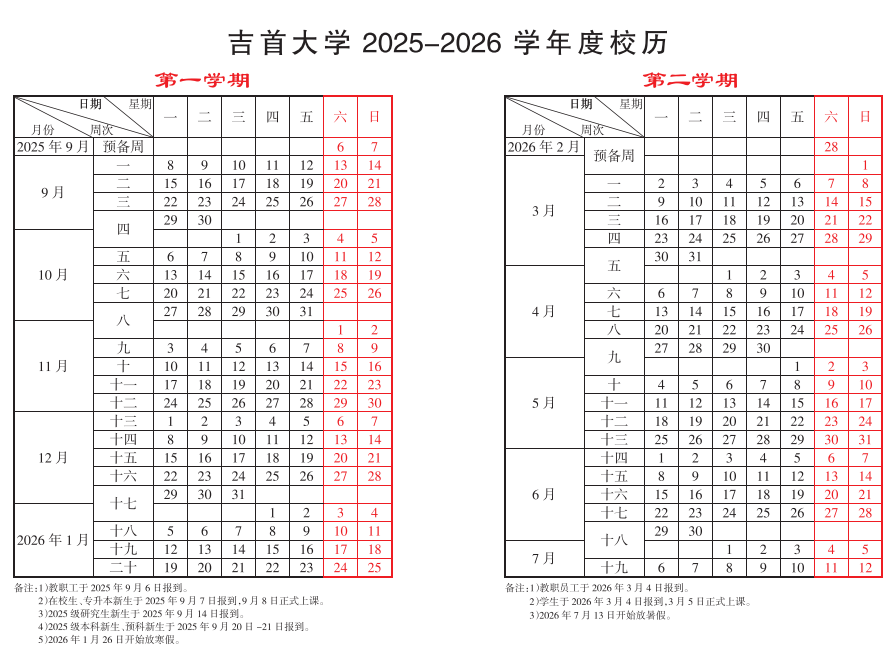 2026吉首大学寒假及开学时间 2026吉首大学寒假及开学时间