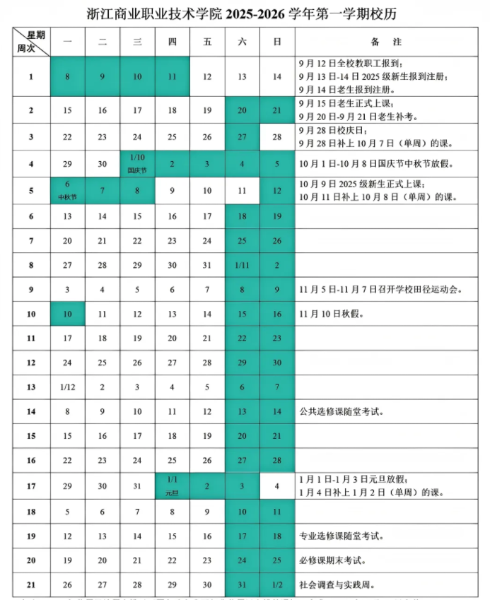 2026浙江商业职业技术学院寒假放假时间及开学时间 2026浙江商业职业技术学院寒假放假时间及开学时间