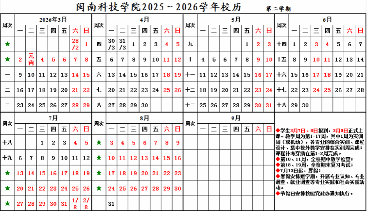 2026闽南科技学院寒假时间及开学时间 寒假什么时候放 2026闽南科技学院寒假时间及开学时间 寒假什么时候放