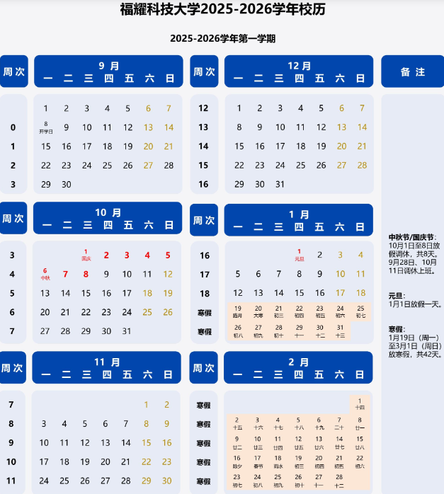 2026福建福耀科技大学寒假时间及开学时间 寒假什么时候放.png