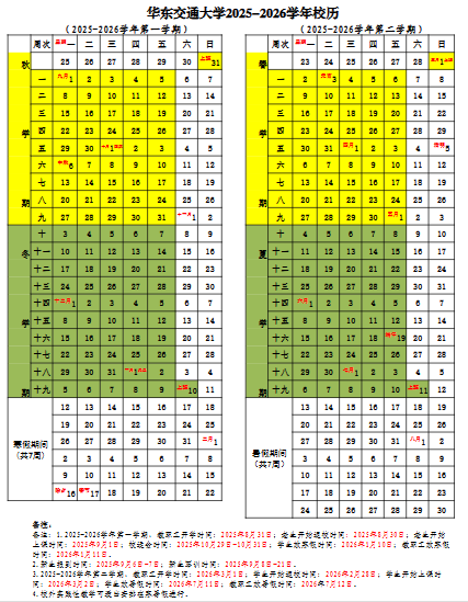 2026华东交通大学寒假及开学时间