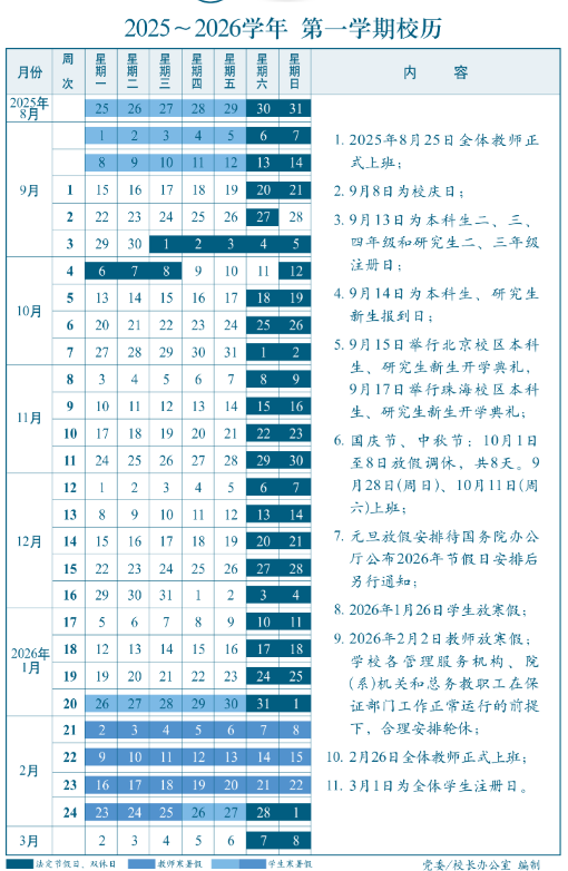 2026北京师范大学寒假及开学时间