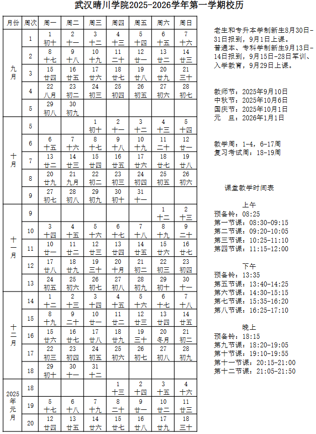 2026武汉晴川学院寒假时间及开学时间 寒假什么时候放.png
