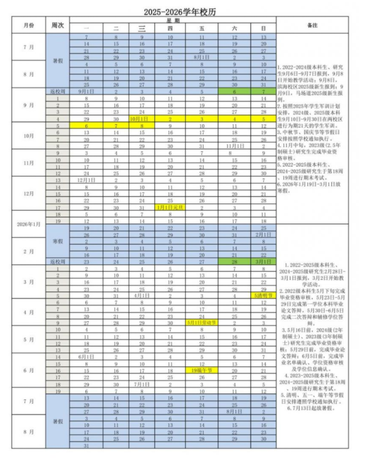 2026天津外国语大学寒假放假时间及开学时间