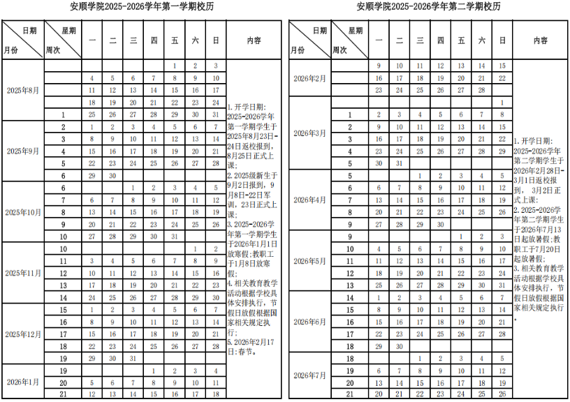 2026安顺学院寒假时间及开学时间 寒假什么时候放.png