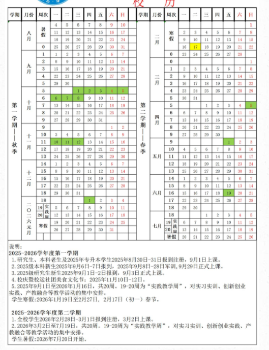 2026攀枝花学院寒假放假时间及开学时间