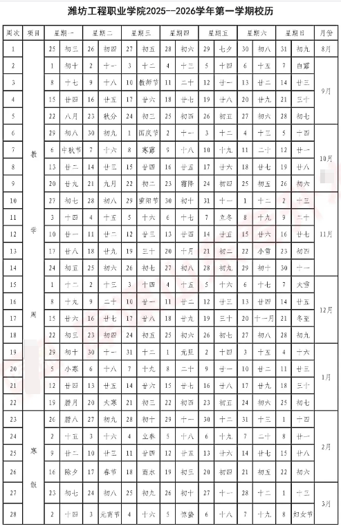 2026潍坊工程职业学院寒假时间及开学时间 寒假什么时候放.png