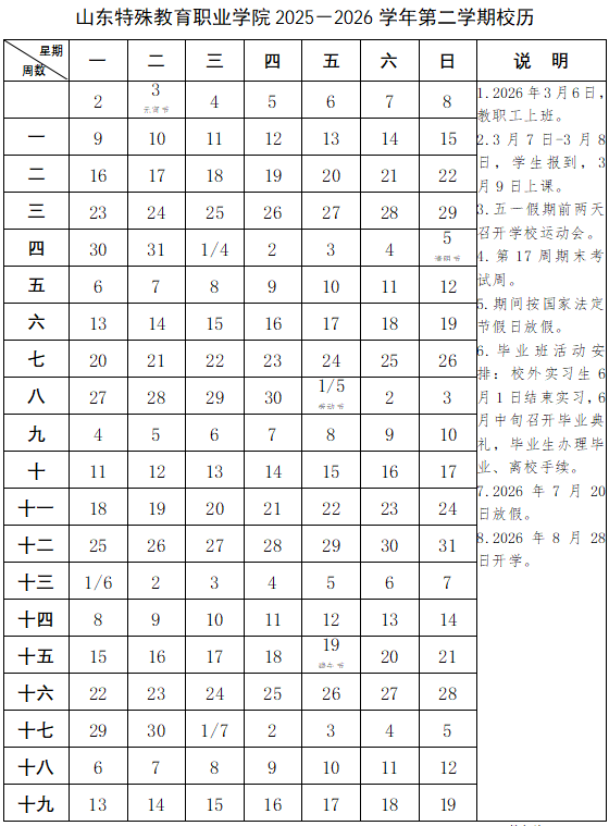 2026山东特殊教育职业学院寒假时间及开学时间 寒假什么时候放。.png