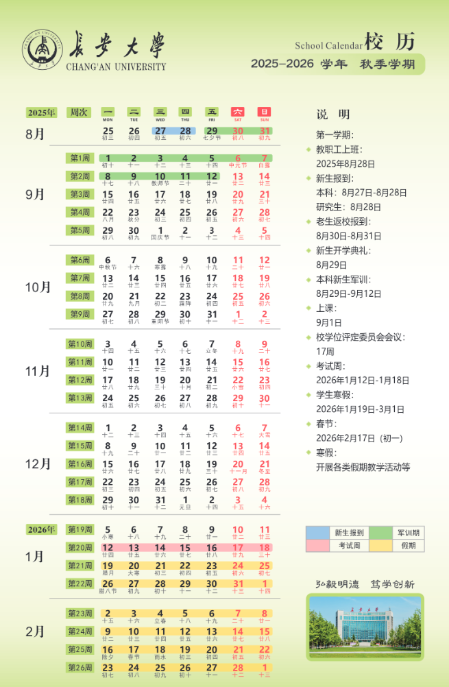 2026西北农林科技大学寒假放假时间及开学时间