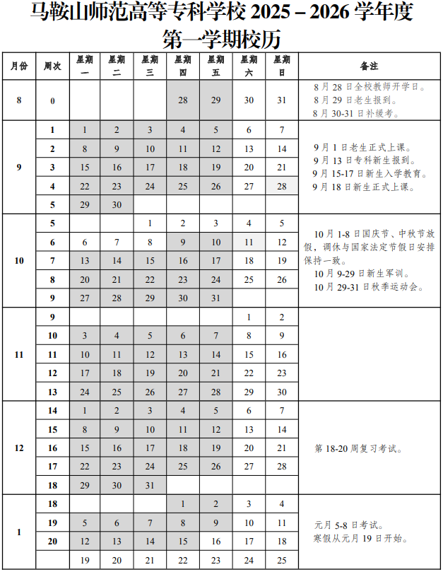 2026马鞍山师范高等专科学校寒假时间及开学时间 寒假什么时候放.png