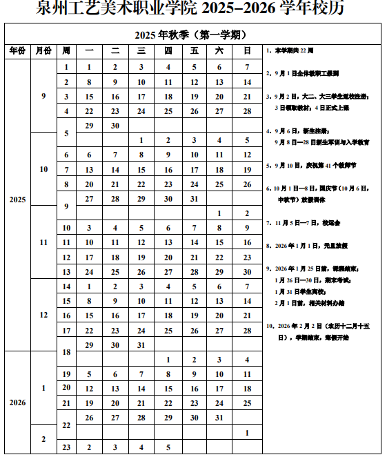 2026泉州工艺美术职业学院寒假时间及开学时间 寒假什么时候放.png