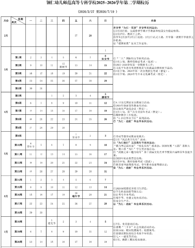 2026铜仁幼儿师范高等专科学校寒假时间及开学时间 寒假什么时候放。.png