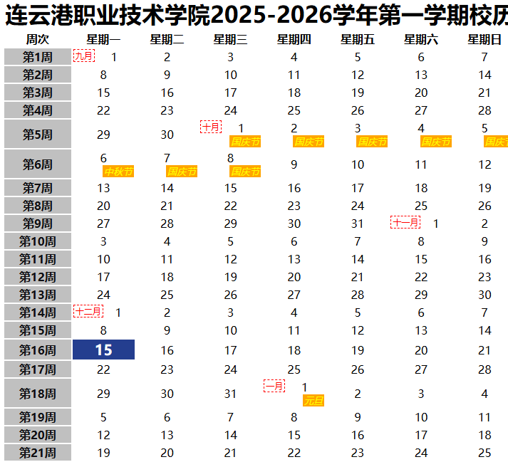 2026连云港职业技术学院寒假及开学时间