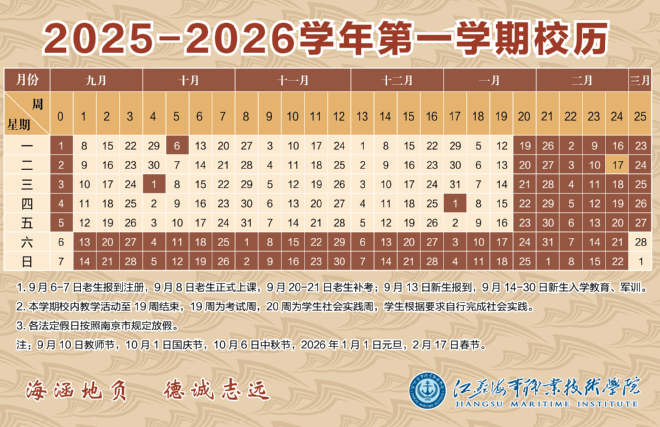 2026江苏海事职业技术学院寒假及开学时间