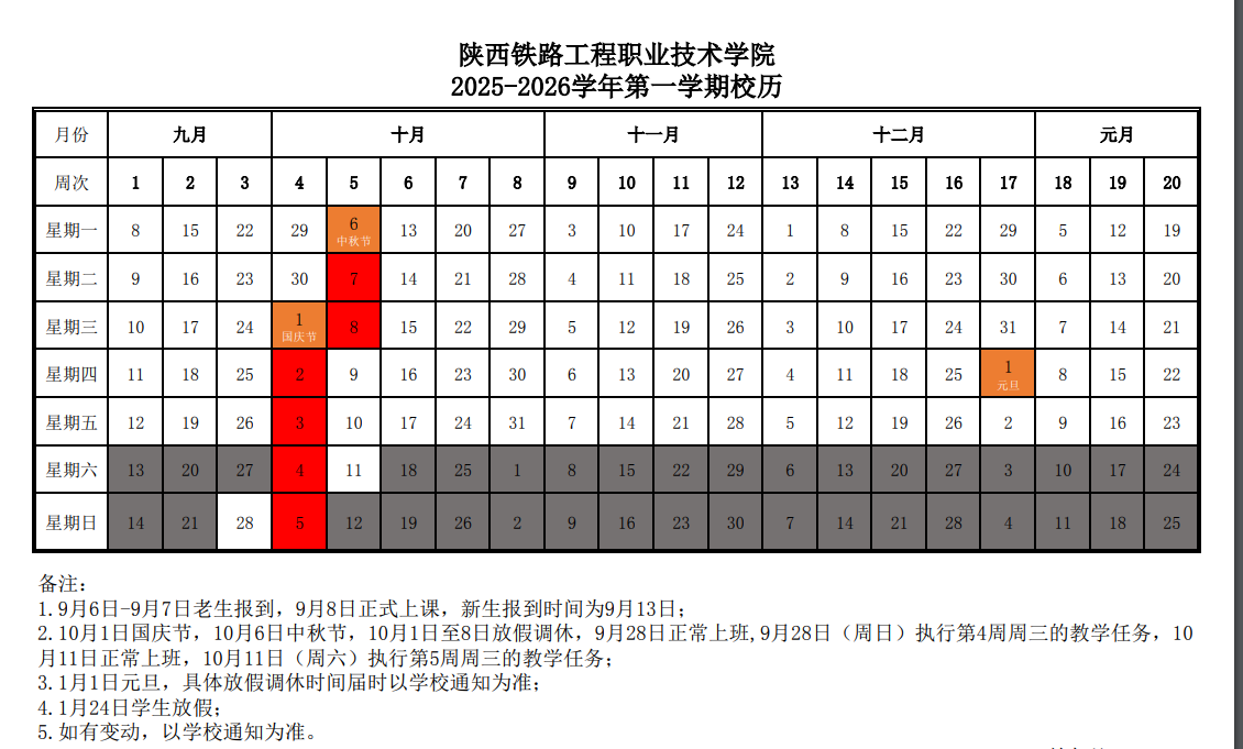2026陕西铁路工程职业技术学院寒假放假时间及开学时间 2026陕西铁路工程职业技术学院寒假放假时间及开学时间