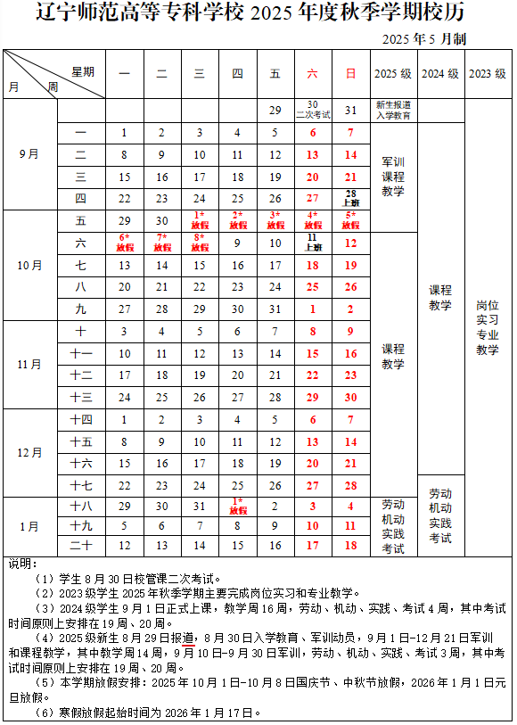 2026辽宁师范高等专科学校寒假及开学时间 2026辽宁师范高等专科学校寒假及开学时间
