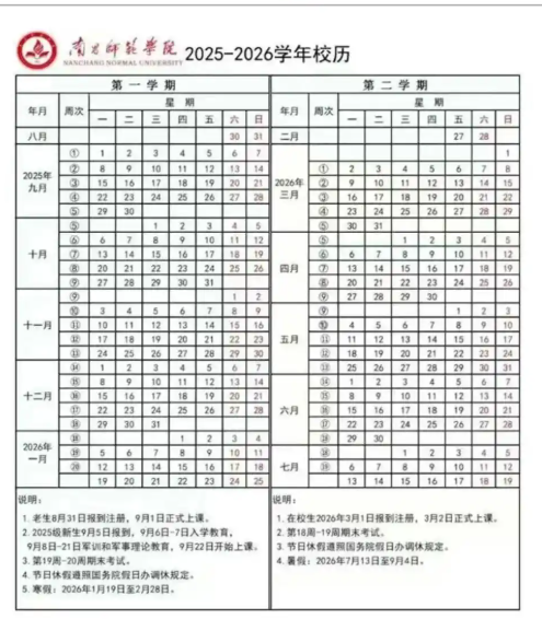 2026南昌师范学院寒假及开学时间