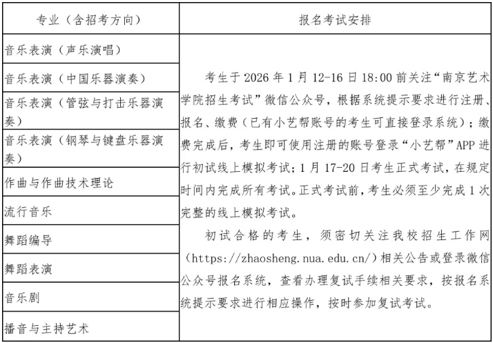 2026南京艺术学院校考考试时间 2026南京艺术学院校考考试时间