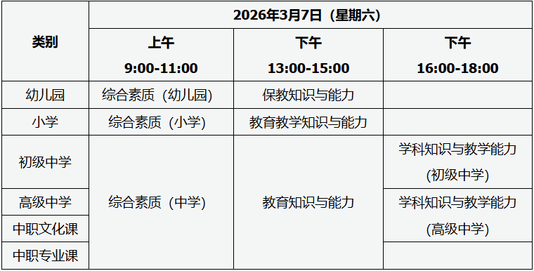 山西教资2026上半年考试时间 笔试什么时候开考