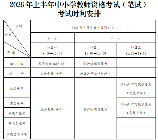 山东教资2026上半年考试时间 笔试什么时候开考